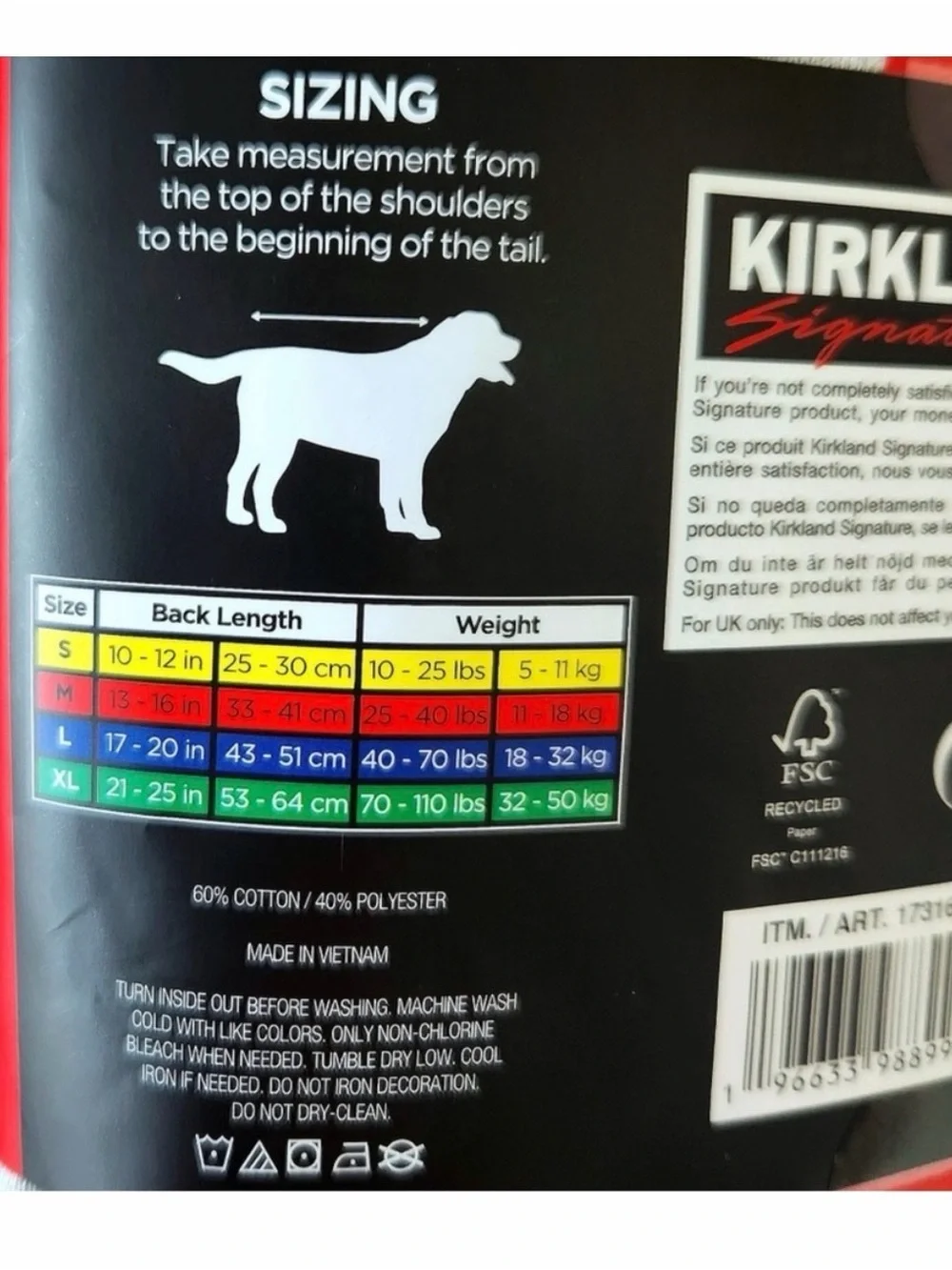 Kirkland Signature Light Gray Dog Hoodie with Logo Print